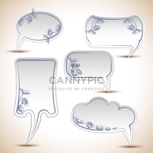 Vector set of floral speech bubbles - vector #132293 gratis
