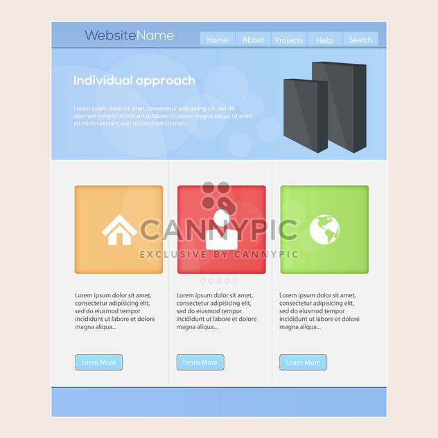 Web site design template, vector illustration - Free vector #132323