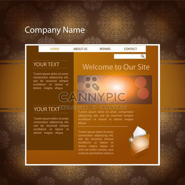Brown web site design template vector background - Free vector #132453