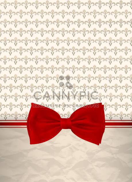 retro background with red bow - vector #132543 gratis