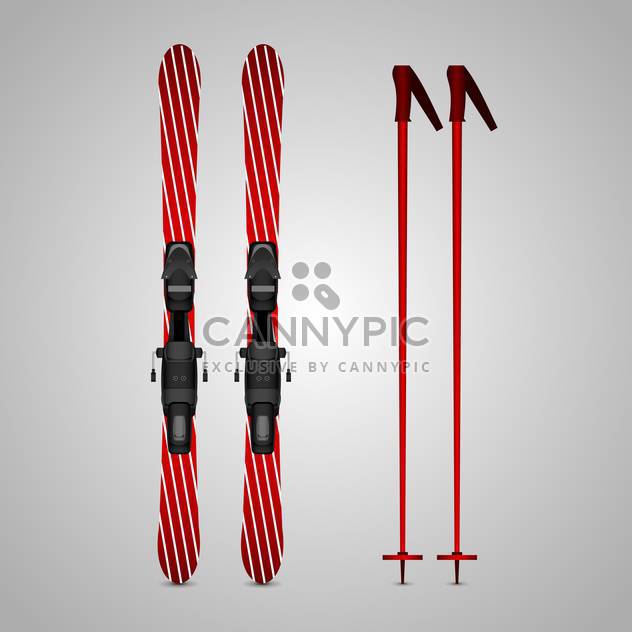 ski and sticks vector illustration - Free vector #132793
