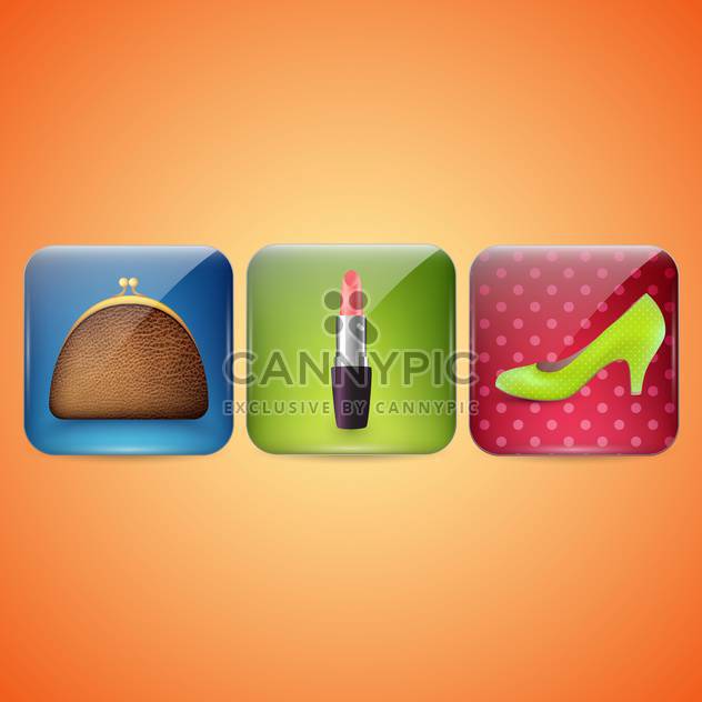 female cosmetic and beauty icons - Kostenloses vector #132993