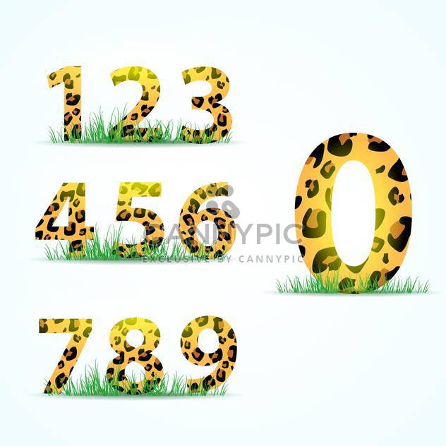 panther skin font numbering - vector #133133 gratis