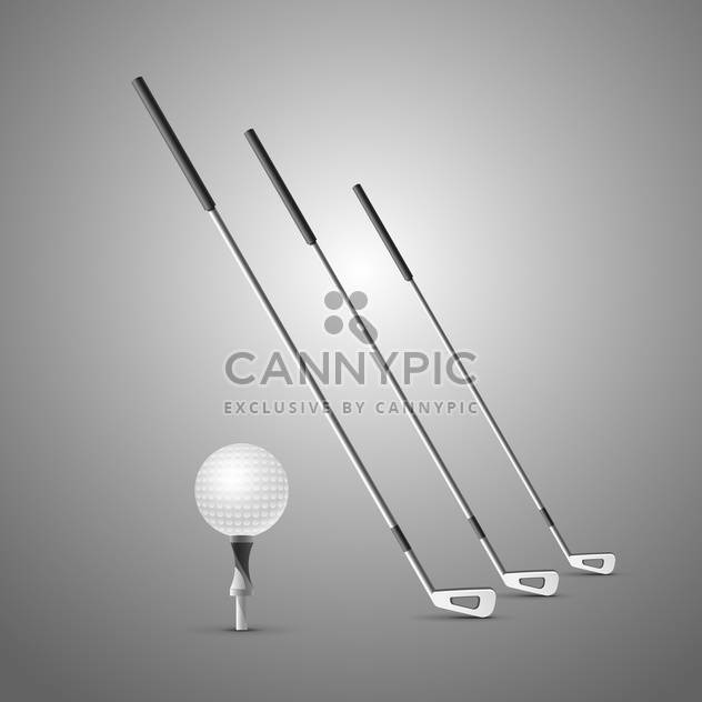 golf clubs and ball illustration - Free vector #133203
