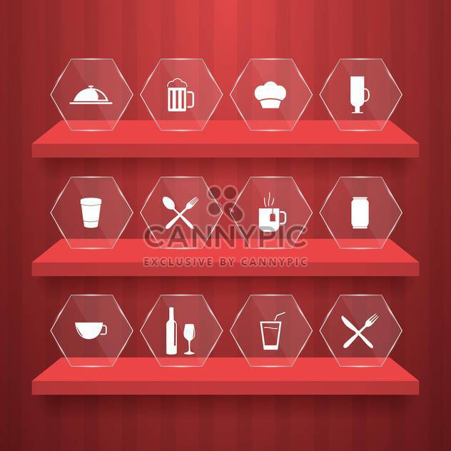 food icons set background - Kostenloses vector #133373