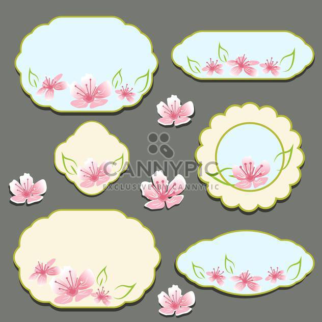 set of vector floral frames - Free vector #133633