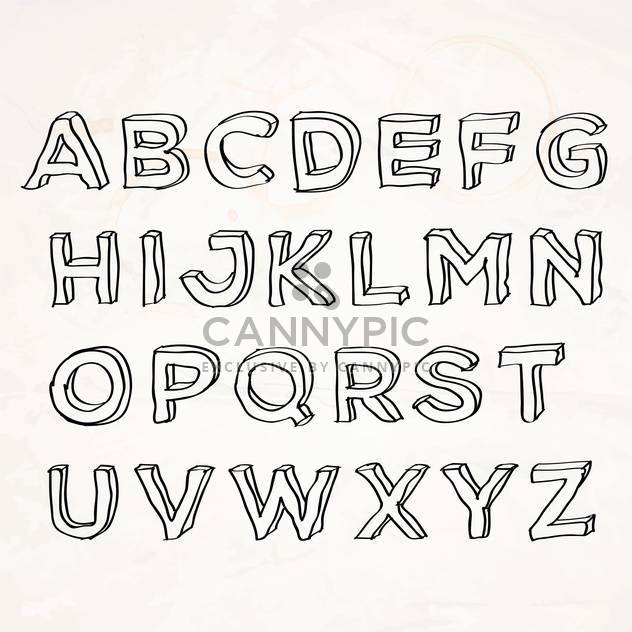 hand drawn alphabet set - vector gratuit #133993 