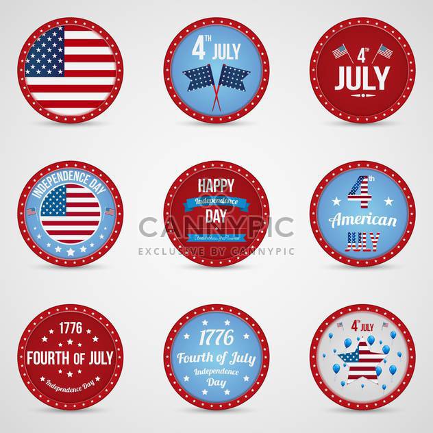 usa independence day labels set - Free vector #134373