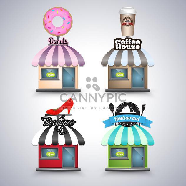 mini shop icons illustration - vector gratuit #134393 