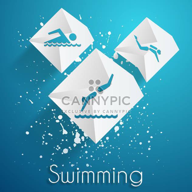swimming contest vector icons set - Free vector #134583