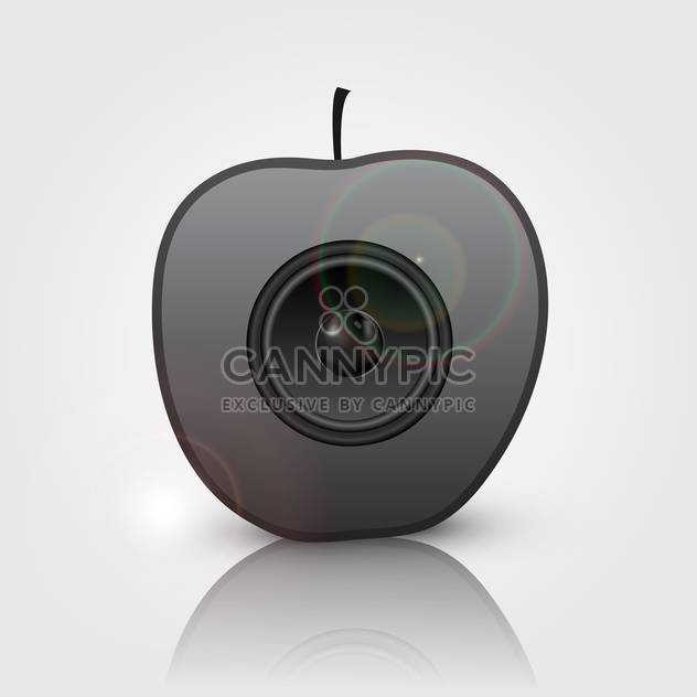 black speaker in apple vector illustration - vector #134833 gratis