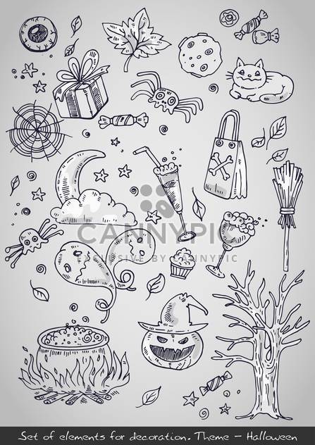 various decorative elements for halloween holiday - vector gratuit #135263 
