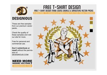 Gangsta T-Shirt Design - бесплатный vector #139313