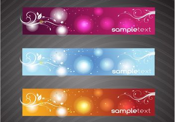 Floral Swirls Banners - Free vector #140483