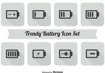 Battery Icon Set - vector gratuit #141123 
