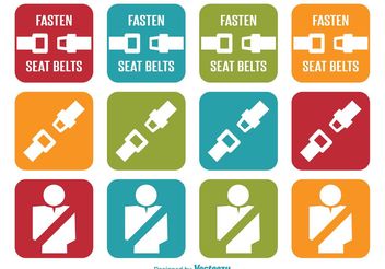 Seat Belt Icons - vector gratuit #141303 