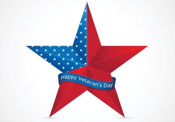 Free Happy Veterans Day With USA Star Vector - vector gratuit #141863 