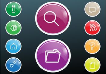 Shiny Colorful Buttons - vector gratuit #142163 