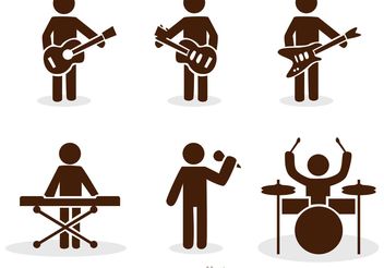 Band Stick Figure Icons Vector Pack - vector #142553 gratis