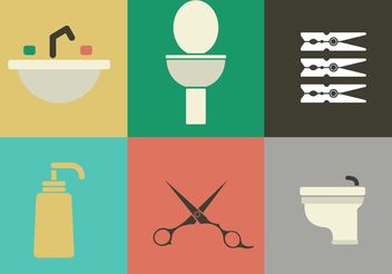 Rest Room and Hygiene Vector Icons - Free vector #142583