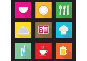 Flat Kitchen Vector Icons - Free vector #142683