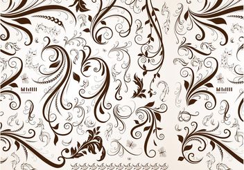 Retro Floral Pattern - Free vector #143223