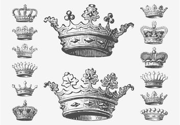 Crowns Drawings - vector gratuit #143313 