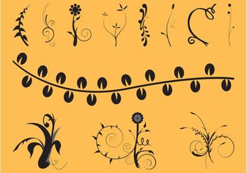 Swirls And Flowers Set - vector #143393 gratis