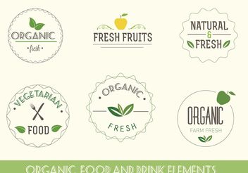 Organic and Vegetarian Labels - Free vector #145503