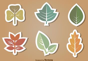 Flat Leaves Vector Icon Set - Free vector #145543