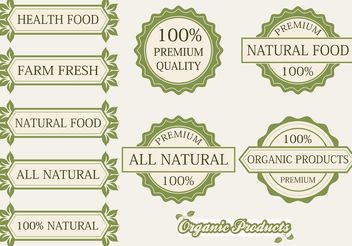 Organic Products Labels and Badges - Free vector #145763