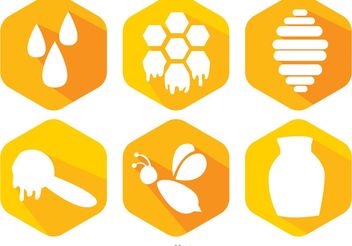 Bee And Honey Icons Vector - Free vector #146153