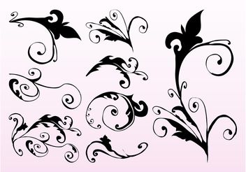 Swirling Plant Stems - Free vector #146423