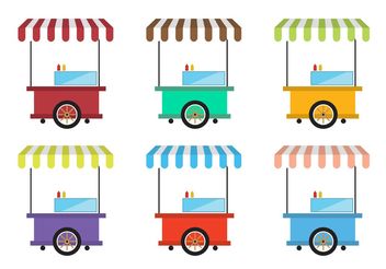Vintage Food Cart Vectors - Kostenloses vector #146973
