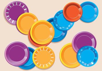 Colorful Paper Plate Vectors - Free vector #147273