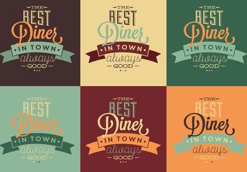 Best 50s Diner Typographic Signs - бесплатный vector #147693