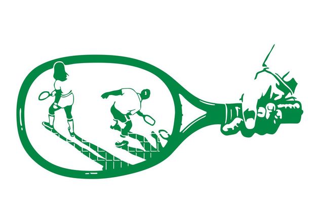 Tennis Racket And Players - Kostenloses vector #149053