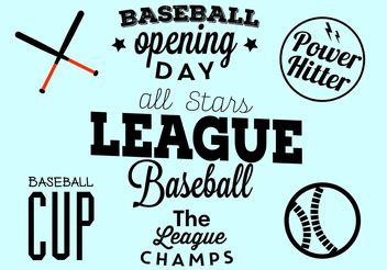 Baseball Opening Day Typographic Set - Free vector #149113