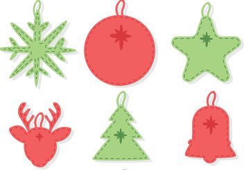 Stitched Christmas Ornament Decoration Vector Pack - Free vector #149263