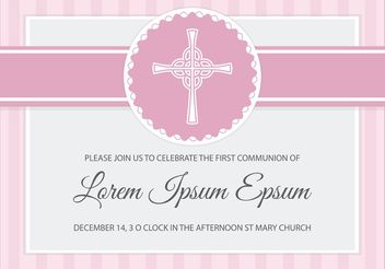 First Communion Card - vector gratuit #149503 
