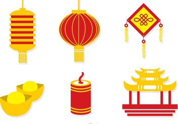 Chinese Lunar New Year Icons Vector - vector gratuit #150213 