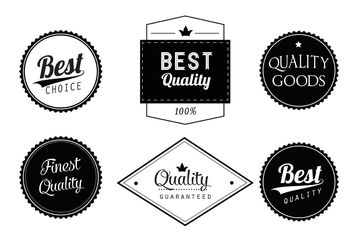 Free Black and White Vector Labels Set - vector #151083 gratis