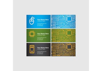 Computer Chip Business Cards - vector gratuit #151463 