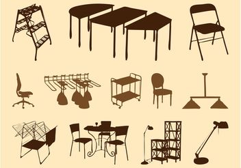 Furniture Silhouettes Set - Free vector #152173