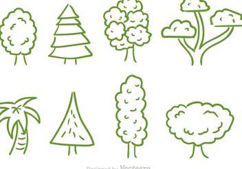 Doodle Tree Vector Set - Free vector #152993