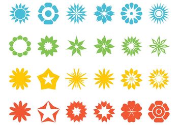 Flowers And Stars Set - Free vector #153353