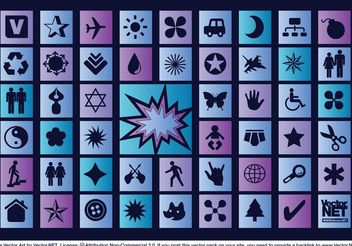 Blue Vector Icons - Free vector #153903
