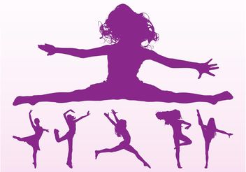 Dancing Girls Silhouettes Pack - Free vector #156353