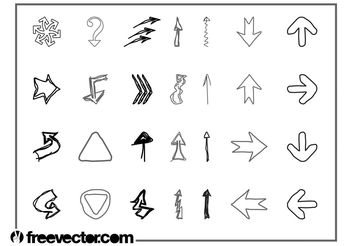 Doodled Arrows Set - vector gratuit #156813 