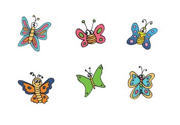 Free Cartoon Butterfly Vector Series - Free vector #156933